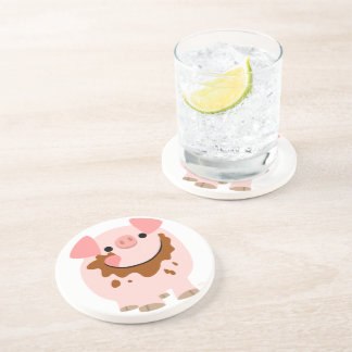 Cute Chocolate Cartoon Pig Coaster