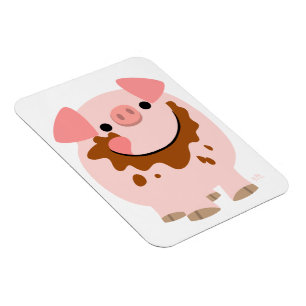 Cute Chocolate Cartoon Pig Flexible Magnet