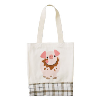 Cute Chocolate Cartoon Pig Heart Bag