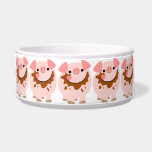 Cute Chocolate Cartoon Pig Pet Bowl<br><div class="desc">This little pig has a passion for chocolate :) Fully customizable and available on other products</div>