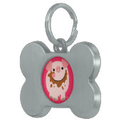 Cute Chocolate Cartoon Pig Pet Tag (Front Right)