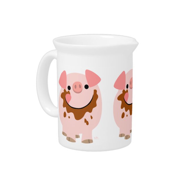 Cute Chocolate Cartoon Pig Pitcher (Left)