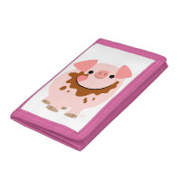 Cute Chocolate Cartoon Pig Wallet