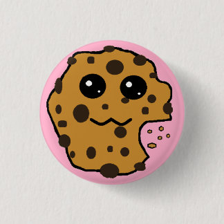 Cute chocolate chip cookie pink pinback button