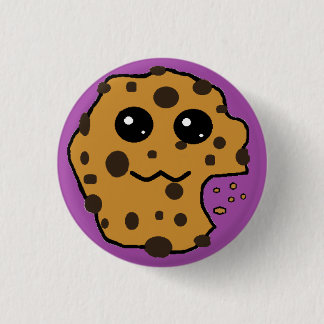 Cute chocolate chip cookie purple button