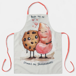 Cute chocolate chip cookie stomach cooking baking apron