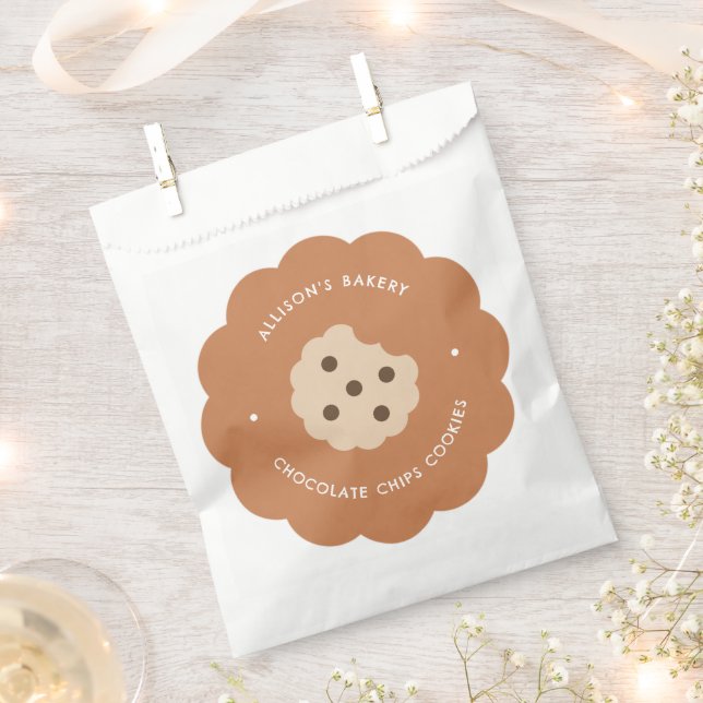 Cute Chocolate Chips Cookie Homemade Bakery Favor Bag (Clipped)