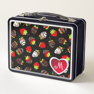Cute Chocolate-Covered Strawberries Metal Lunch Box
