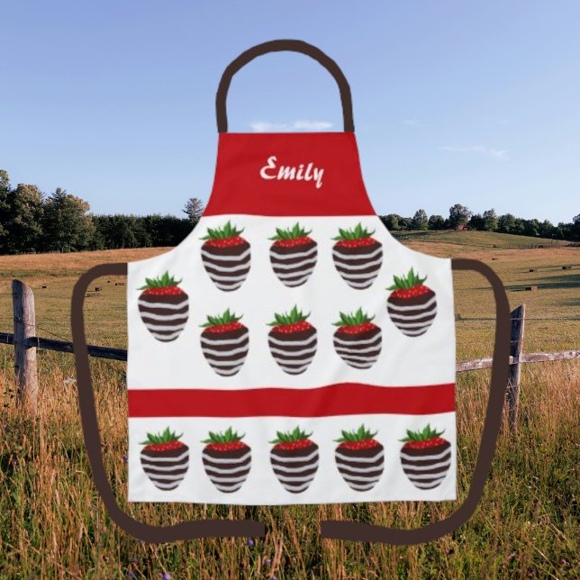 Cute Chocolate Covered Strawberry Pattern Apron (Creator Uploaded)