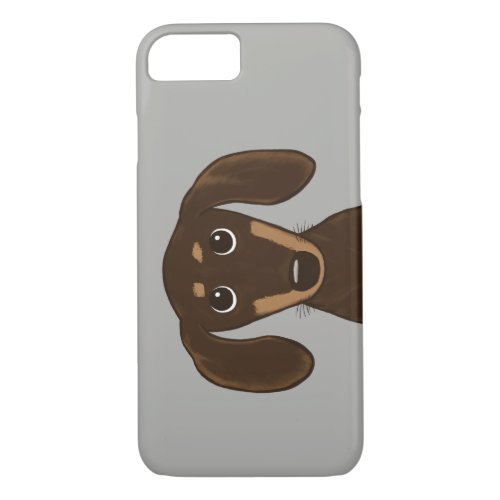 Cute Chocolate Dachshund  Cartoon Wiener Dog iPhone 87 Case