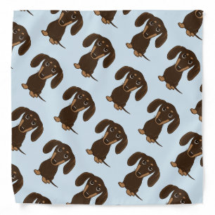Cute Chocolate Dachshunds Pattern Wiener Dogs Bandana