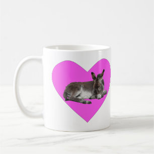 Cute chocolate donkey baby foal sleeping coffee mug