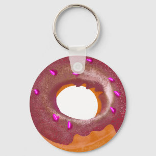 Cute Chocolate Donut Button Key Chain