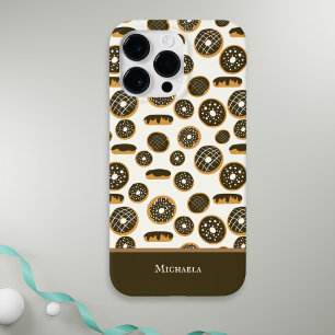 Cute Chocolate Donut Pattern Pastry Case-Mate iPhone 14 Pro Max Case