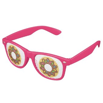 Cute Chocolate Donut with Sprinkles Retro Sunglasses | Zazzle