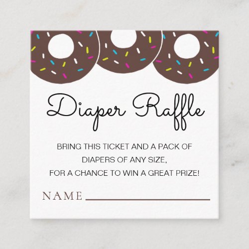 Cute Chocolate Donuts Baby Shower Diaper Raffle Enclosure Card