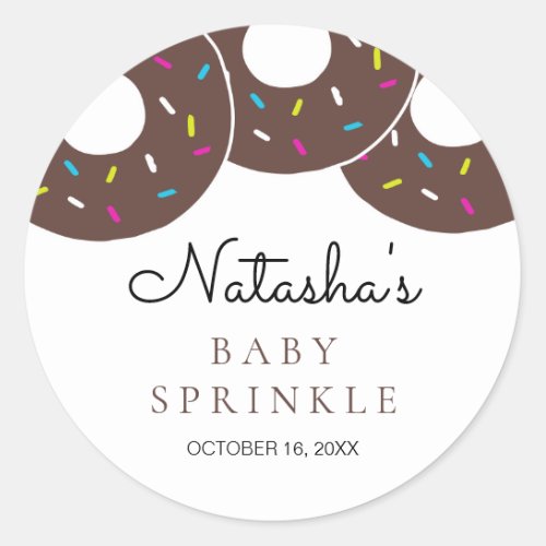 Cute Chocolate Donuts Baby Shower Sprinkle Classic Round Sticker