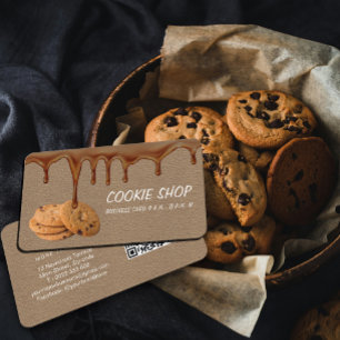Cute Chocolate Drip Cookie Shop Business card
