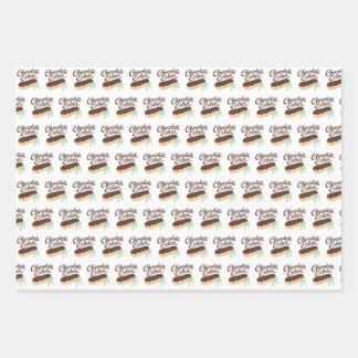 Cute Chocolate Eclair Pattern Wrapping Paper Sheets