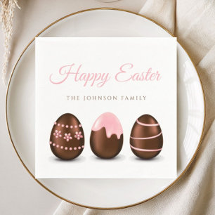 Cute Chocolate Eggs Happy Easter Napkins