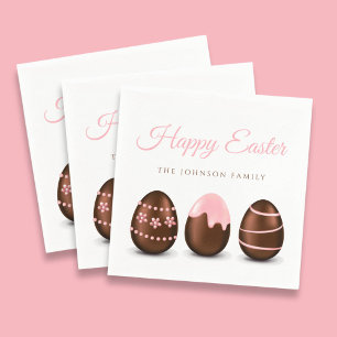 Cute Chocolate Eggs Happy Easter Napkins