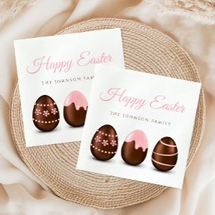 Cute Chocolate Eggs Happy Easter Napkins