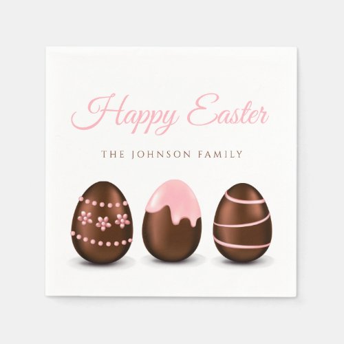 Cute Chocolate Eggs Happy Easter Napkins