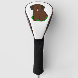 Cute chocolate lab cartoon golf head cover