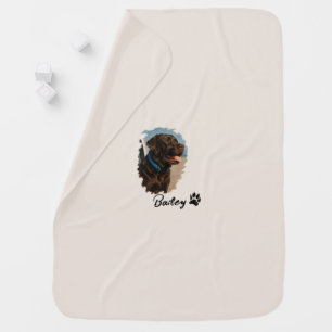 Cute Chocolate Labrador Dog – Bailey   Pet Gift Baby Blanket