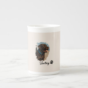 Cute Chocolate Labrador Dog – Bailey   Pet Gift Bone China Mug