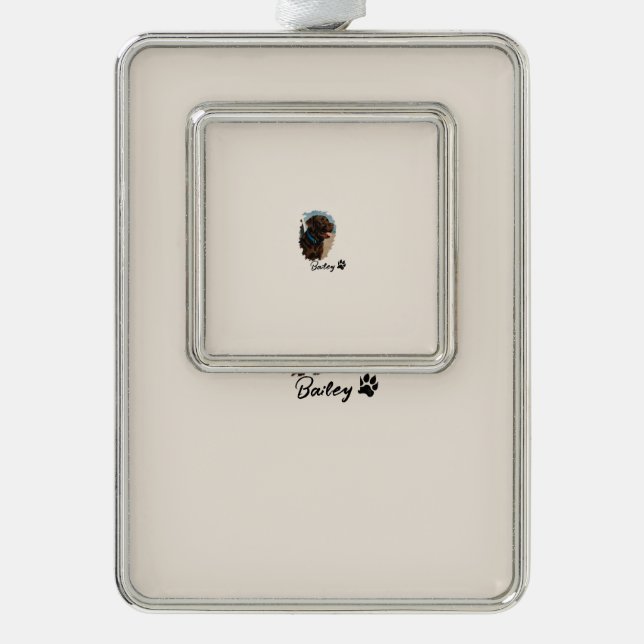Cute Chocolate Labrador Dog – Bailey | Pet Gift Christmas Ornament (Front)