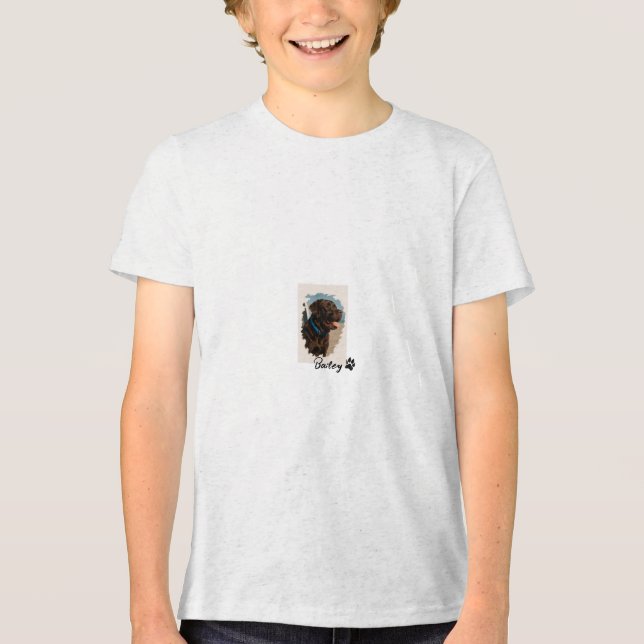 Cute Chocolate Labrador Dog – Bailey | Pet Gift Tri-Blend Shirt (Front)