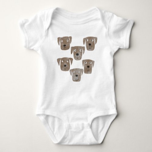 Cute Chocolate Labrador Retriever Dog Baby Bodysuit