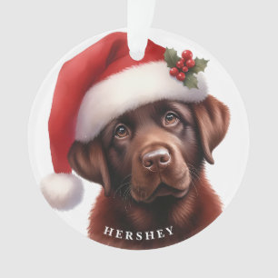 Cute Chocolate Labrador Retriever Dog Christmas Ornament
