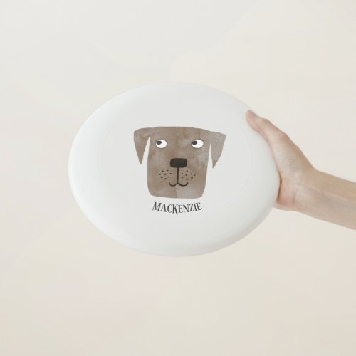 Cute Chocolate Labrador Retriever Dog Custom Name Wham_O Frisbee