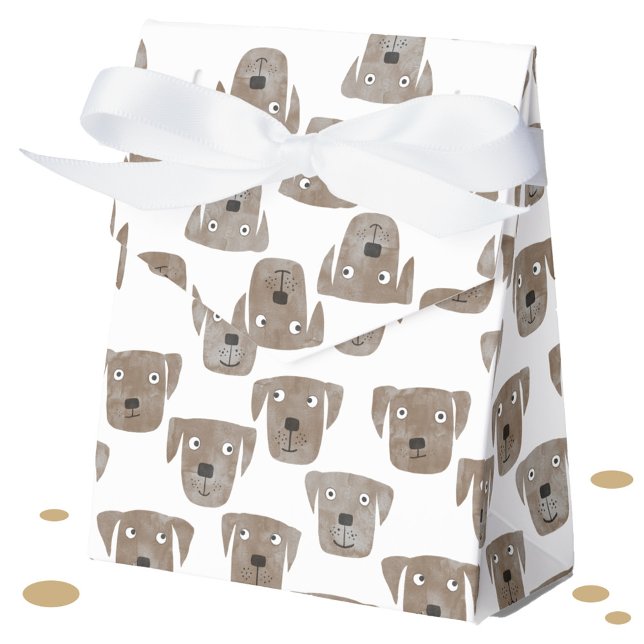 Cute Chocolate Labrador Retriever Dog Favor Boxes (Chocolate labrador retriever dog watercolor pattern gift favor box)