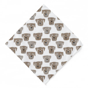 Cute Chocolate Labrador Retriever Dog Pattern Bandana