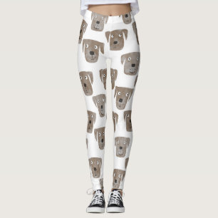 Cute Chocolate Labrador Retriever Dog Pattern Leggings