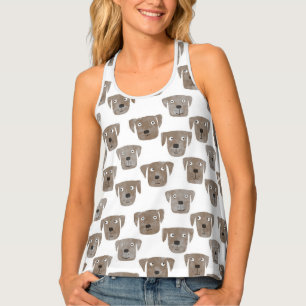 Cute Chocolate Labrador Retriever Dog Pattern Tank Top