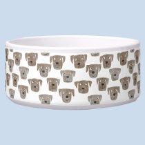 Cute Chocolate Labrador Retriever Dog Watercolor Bowl