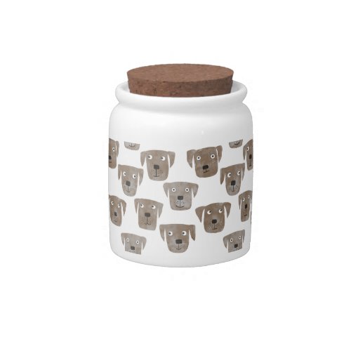Cute Chocolate Labrador Retriever Dog Watercolor Candy Jar