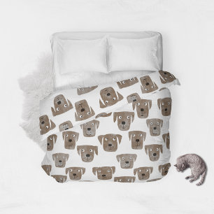 Cute Chocolate Labrador Retriever Dog Watercolor Duvet Cover