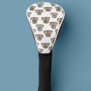 Cute Chocolate Labrador Retriever Dog Watercolor Golf Head Cover