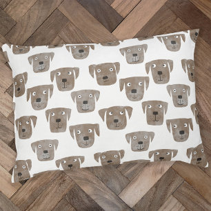 Cute Chocolate Labrador Retriever Dog Watercolor Pet Bed