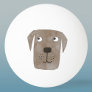Cute Chocolate Labrador Retriever Dog Watercolor Ping Pong Ball