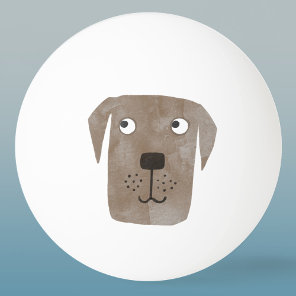 Cute Chocolate Labrador Retriever Dog Watercolor Ping Pong Ball