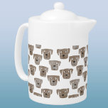 Cute Chocolate Labrador Retriever Dog Watercolor Teapot<br><div class="desc">Watercolor pattern of cute Labrador Retriever dogs,  perfect for animal and pet lovers. Original art by Nic Squirrell.</div>