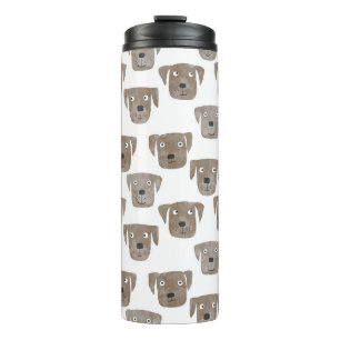 Cute Chocolate Labrador Retriever Dog Watercolor Thermal Tumbler