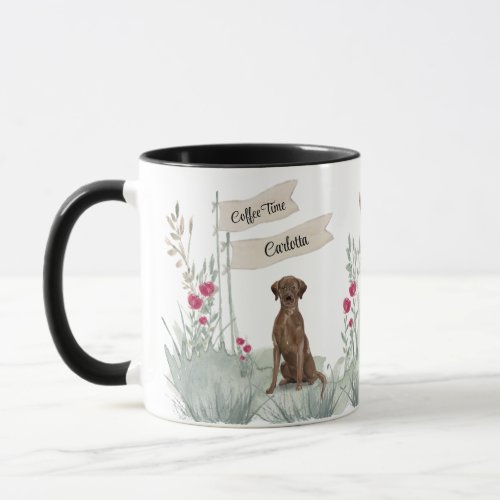 Cute Chocolate Labrador Watercolor Coffee Tea Time Mug