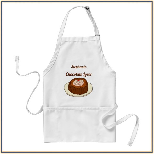 Cute Chocolate Lover Humor Cake Adult Apron (Creator Uploaded)